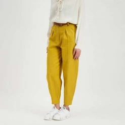 DIXIE PANTALONI BALLOON CON CINTURA DONNA Giallo -Tendenza Italia dixie pci8qig pantaloni balloon con cintura donna casual donna 045839601 1228 4