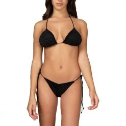 EFFEK BIKINI DRAPPEGGIATO TRIANGOLO E SLIP REGOLABILE DONNA Nero