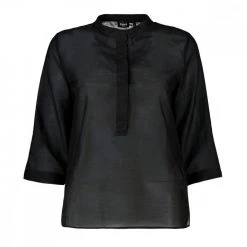 EMME MARELLA CAMICIA IN MUSSOLA DI COTONE E SETA CAFFE DONNA Nero