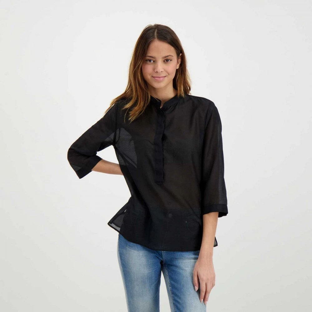 EMME MARELLA CAMICIA IN MUSSOLA DI COTONE E SETA CAFFE DONNA Nero - immagine 5