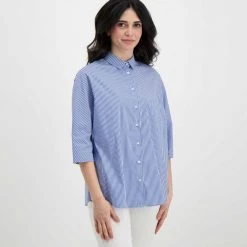 EMME MARELLA CAMICIA COZZA DONNA Bianco, Blu -Tendenza Italia emme marella cozza camicia cozza donna casual donna 044638001 007 3
