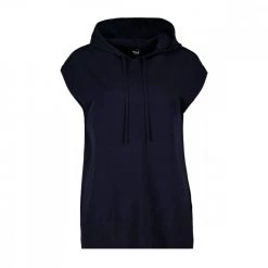 EMME MARELLA GILET OVER IN MAGLIA CON CAPPUCCIO DAVY DONNA Blu