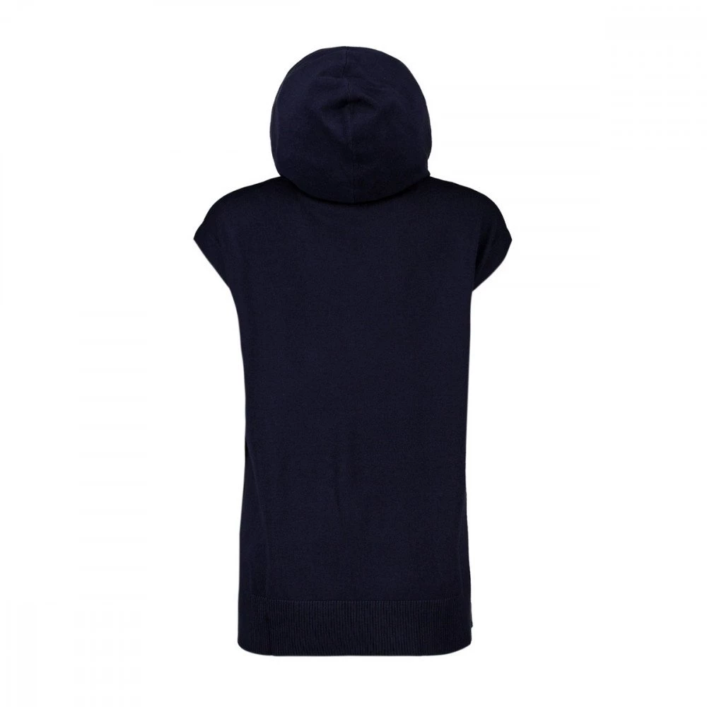 EMME MARELLA GILET OVER IN MAGLIA CON CAPPUCCIO DAVY DONNA Blu - immagine 2