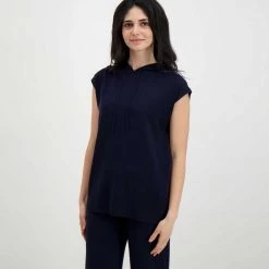 EMME MARELLA GILET OVER IN MAGLIA CON CAPPUCCIO DAVY DONNA Blu -Tendenza Italia emme marella davy gilet over in maglia con cappuccio davy donna casual donna 044638401 009 3