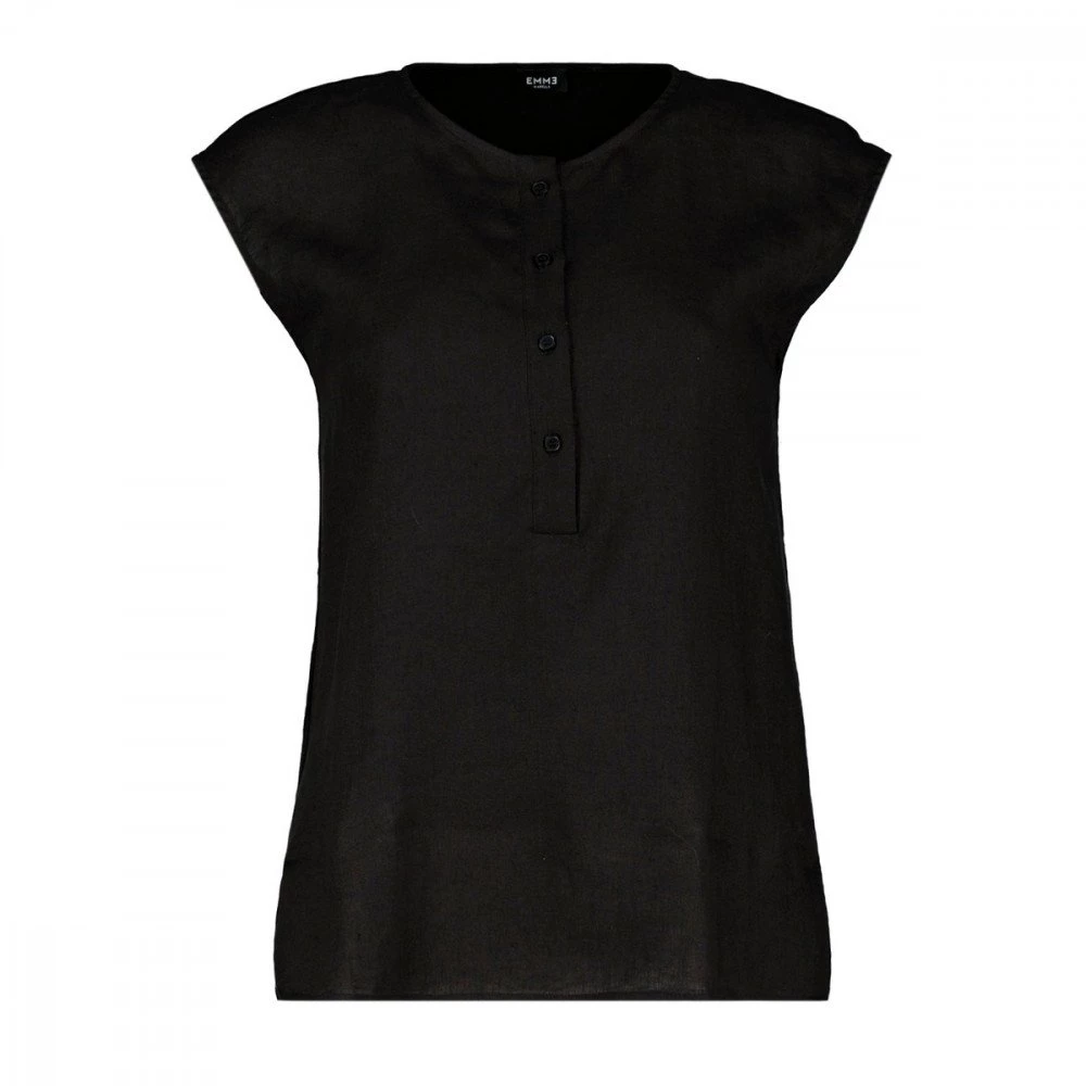 EMME MARELLA CAMICIA SMANICATA LINO COTONE DIRITTO DONNA Nero 3 EMME MARELLA CAMICIA SMANICATA LINO COTONE DIRITTO DONNA Nero