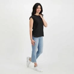 EMME MARELLA CAMICIA SMANICATA LINO COTONE DIRITTO DONNA Nero 13 EMME MARELLA CAMICIA SMANICATA LINO COTONE DIRITTO DONNA Nero -Tendenza Italia emme marella diritto camicia smanicata lino cotone diritto donna casual donna 044638701 006 6