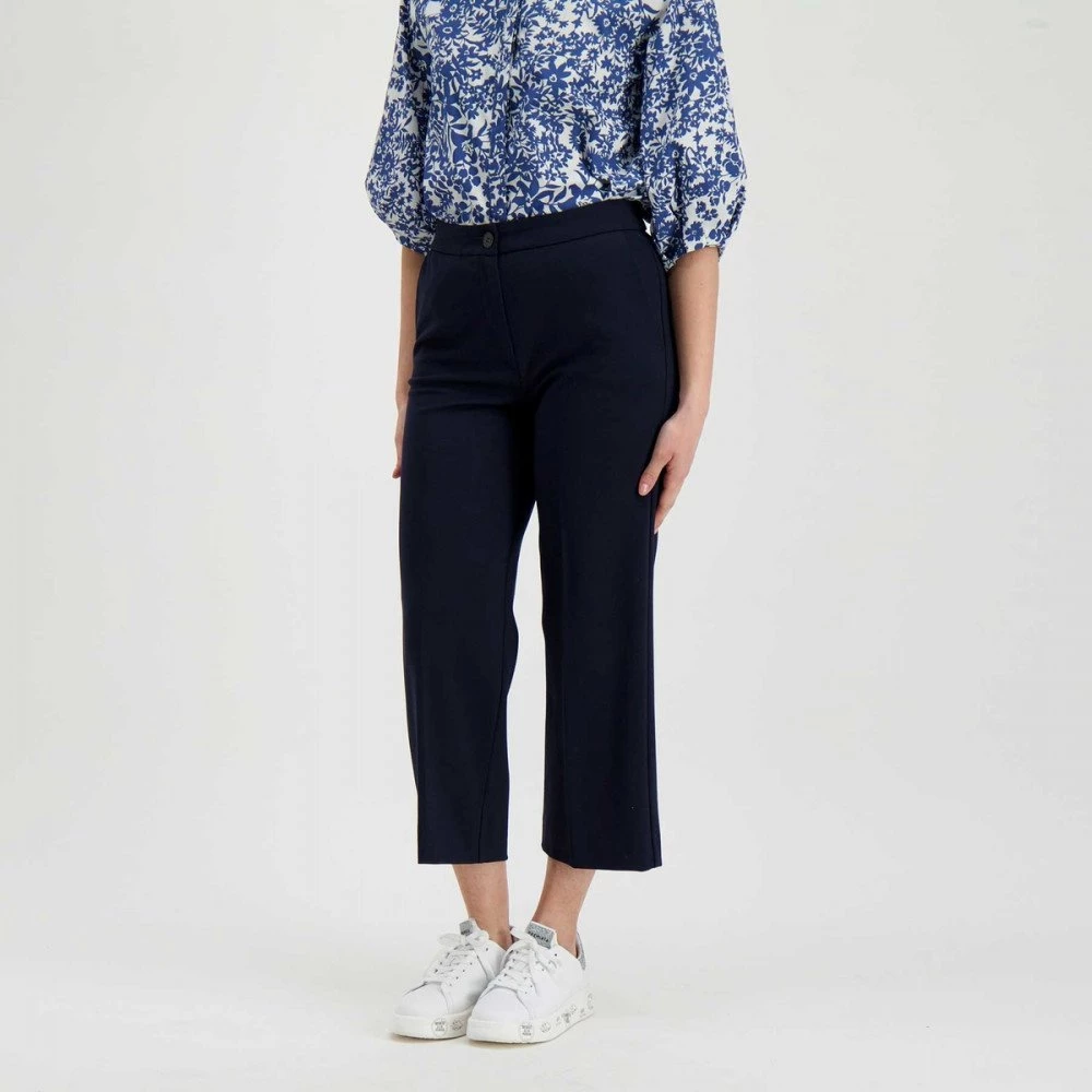 EMME MARELLA PANTALONI CROP IN JERSEY FILOVIA DONNA Blu 6 EMME MARELLA PANTALONI CROP IN JERSEY FILOVIA DONNA Blu - immagine 4