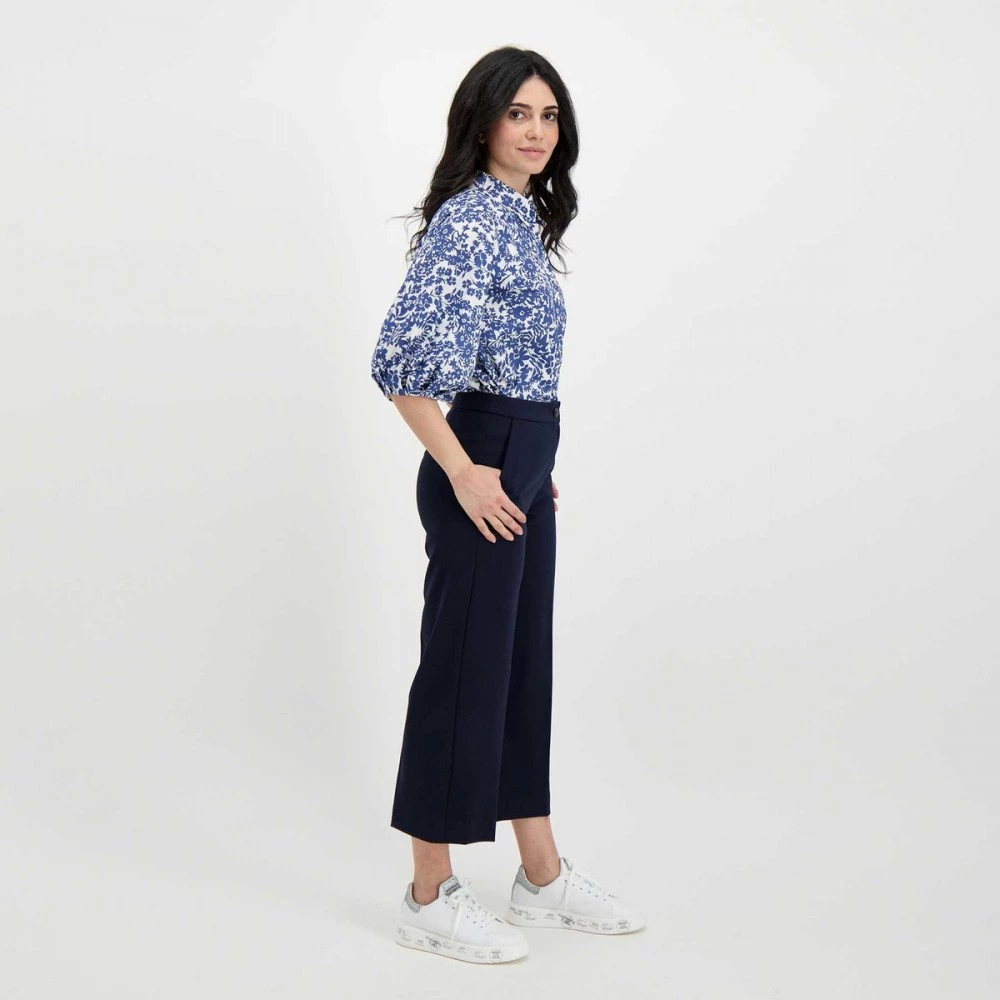 EMME MARELLA PANTALONI CROP IN JERSEY FILOVIA DONNA Blu 8 EMME MARELLA PANTALONI CROP IN JERSEY FILOVIA DONNA Blu - immagine 6