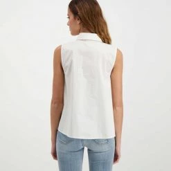 EMME MARELLA CAMICIA SMANICATA TRAFORATA FUOCO DONNA Bianco -Tendenza Italia emme marella fuoco camicia smanicata traforata fuoco donna casual donna 044639801 001 4