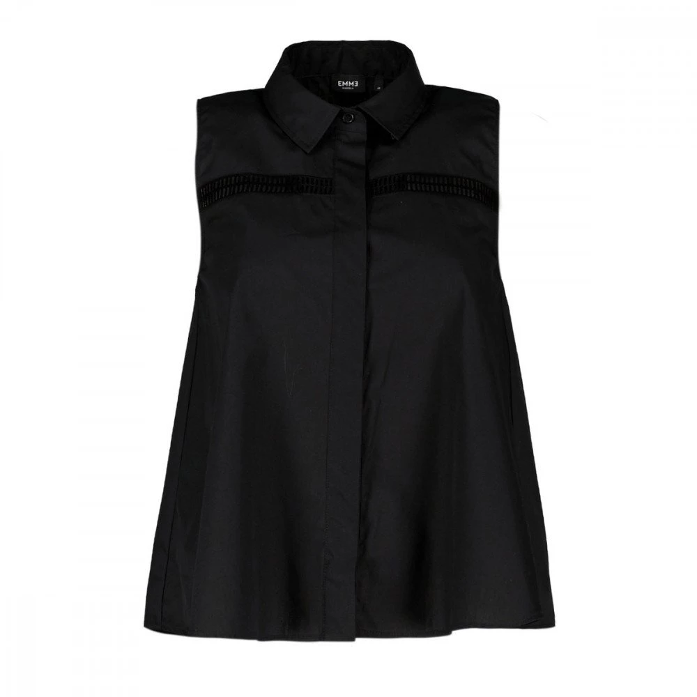 EMME MARELLA CAMICIA SMANICATA TRAFORATA FUOCO DONNA Nero 3 EMME MARELLA CAMICIA SMANICATA TRAFORATA FUOCO DONNA Nero
