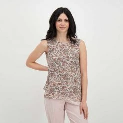 EMME MARELLA BLUSA SMANICATA IN CREPE LETTRE DONNA -Tendenza Italia emme marella letrre blusa smanicata in crepe lettre donna casual donna 044641601 002 5