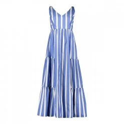 EMME MARELLA ABITO LUNGO SPALLINA LIETO DONNA Azzurro, Bianco