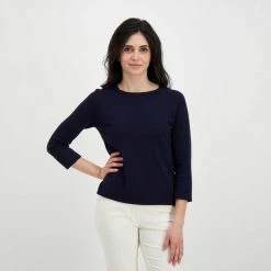 EMME MARELLA MAGLIA IN VISCOSA MENAGER DONNA Blu -Tendenza Italia emme marella menager maglia in viscosa menager donna casual donna 044642801 009 5