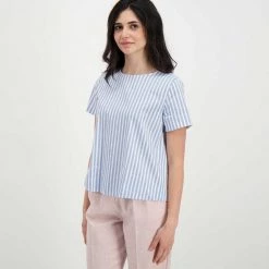 EMME MARELLA BLUSA IN POPLINE MIKI DONNA Azzurro, Bianco 10 EMME MARELLA BLUSA IN POPLINE MIKI DONNA Azzurro, Bianco -Tendenza Italia emme marella miki blusa in popline miki donna casual donna 044643101 001 3