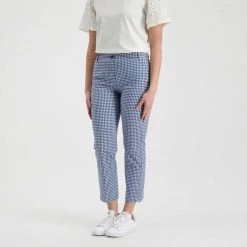 EMME MARELLA PANTALONI VICHY PIADENA DONNA Bianco, Blu -Tendenza Italia emme marella piadena pantaloni vichy piadena donna casual donna 044644201 004 4