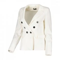 EMME MARELLA BLAZER DOPPIO PETTO IN JERSEY RIDGE DONNA Bianco
