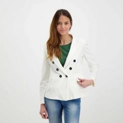 EMME MARELLA BLAZER DOPPIO PETTO IN JERSEY RIDGE DONNA Bianco -Tendenza Italia emme marella ridge blazer doppio petto in jersey ridge donna giacconi donna 044645001 003 5