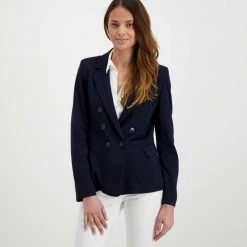 EMME MARELLA BLAZER DOPPIO PETTO IN JERSEY RIDGE DONNA Blu -Tendenza Italia emme marella ridge blazer doppio petto in jersey ridge donna giacconi donna 044645101 005 3