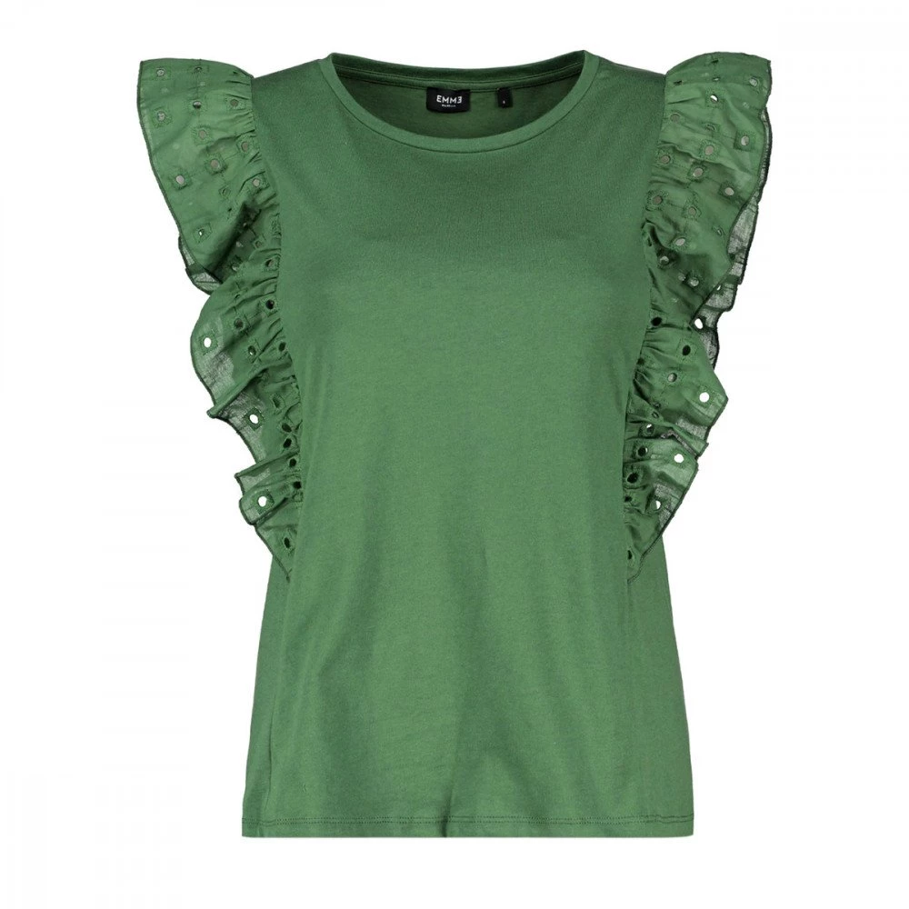 EMME MARELLA T-SHIRT CON ROUCHES SANGALLO ROYAL DONNA Verde 3 EMME MARELLA T-SHIRT CON ROUCHES SANGALLO ROYAL DONNA Verde