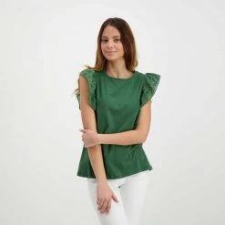 EMME MARELLA T-SHIRT CON ROUCHES SANGALLO ROYAL DONNA Verde 12 EMME MARELLA T-SHIRT CON ROUCHES SANGALLO ROYAL DONNA Verde -Tendenza Italia emme marella royal t shirt con rouches sangallo royal donna casual donna 044645401 002 5
