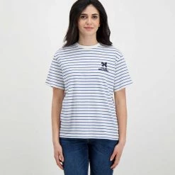 EMME MARELLA T-SHIRT ZULIA DONNA Bianco, Blu -Tendenza Italia emme marella zulia t shirt zulia donna casual donna 044646901 004 3