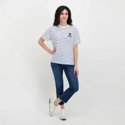 EMME MARELLA T-SHIRT ZULIA DONNA Bianco, Blu -Tendenza Italia emme marella zulia t shirt zulia donna casual donna 044646901 004 6