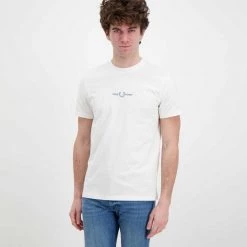 FRED PERRY T-SHIRT LOGO EMBROIDERED Bianco 8 FRED PERRY T-SHIRT LOGO EMBROIDERED Bianco -Tendenza Italia fred perry m2706 t shirt logo embroidered casual uomo 044988901 303 2