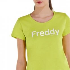 FREDDY T-SHIRT SCRITTA DONNA Giallo -Tendenza Italia freddy s2wtrt1 t shirt scritta donna sport style donna 045253101 d31w 4