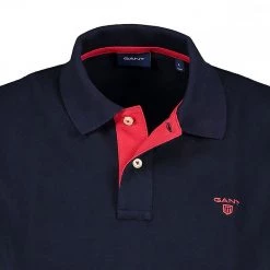 GANT Polo Collo E Logo A Contrasto Blu -Tendenza Italia gant 252105 polo collo e logo a contrasto casual uomo 033875301 433 4