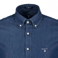 GANT CAMICIA IN CHAMBRAY Blu 7 GANT CAMICIA IN CHAMBRAY Blu -Tendenza Italia gant 3040522 camicia in chambray slim casual uomo 036012801 989 3