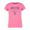 GUESS T-SHIRT LOGO GLITTER BAMBINA Fucsia