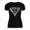 GUESS T-SHIRT SCOLLO V LOGO FLOREALE Nero -Tendenza Italia guess w2gi06j1311 t shirt v logo floreale casual donna 045295301 jblk 1