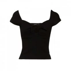 GUESS TOP IN MAGLIA FIOCCO DONNA Nero