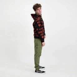 IUTER FELPA CON CAPPUCCIO HORNS ALLOVER Nero -Tendenza Italia iuter 22sish03 felpa con cappuccio horns allover street style uomo 044739101 black 6