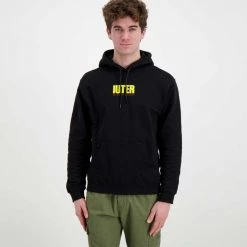 IUTER FELPA CON CAPPUCCIO STAY ALIVE Nero -Tendenza Italia iuter 22sish35 felpa con cappuccio stay alive street style uomo 044739201 black 3