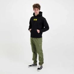 IUTER FELPA CON CAPPUCCIO STAY ALIVE Nero -Tendenza Italia iuter 22sish35 felpa con cappuccio stay alive street style uomo 044739201 black 6