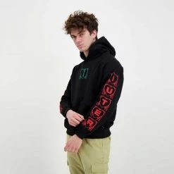 IUTER FELPA CON CAPPUCCIO LOVELY Nero -Tendenza Italia iuter 22sish45 felpa con cappuccio lovely street style uomo 044750401 black 5