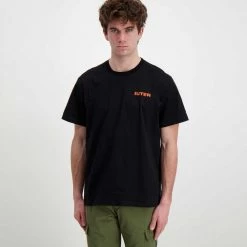 IUTER T-SHIRT DOUBLE LOGO Nero 10 IUTER T-SHIRT DOUBLE LOGO Nero -Tendenza Italia iuter 22sits02 t shirt double logo street style uomo 044750701 black 3