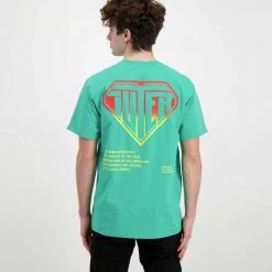 IUTER T-SHIRT DOUBLE LOGO Verde -Tendenza Italia iuter 22sits02 t shirt double logo street style uomo 044750801 eme 4