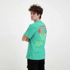 IUTER T-SHIRT DOUBLE LOGO Verde -Tendenza Italia iuter 22sits02 t shirt double logo street style uomo 044750801 eme 5