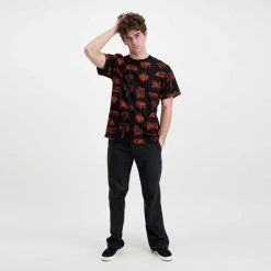 IUTER T-SHIRT HORNS ALLOVER Nero -Tendenza Italia iuter 22sits03 t shirt horns allover street style uomo 044739301 black 6