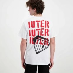 IUTER T-SHIRT STENCIL Bianco -Tendenza Italia iuter 22sits32 t shirt stencil street style uomo 044752301 white 4