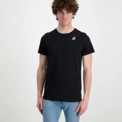 K-WAY T-SHIRT LE VRAI EDOUARD Nero -Tendenza Italia k way k007je0 t shirt le vrai edouard casual uomo 045520201 usy 2