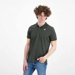 K-WAY POLO VINCENT CONTRASTO Verde -Tendenza Italia k way k008j50 polo bordi nastro k way casual uomo 042626101 890 5