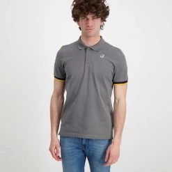 K-WAY POLO VINCENT CONTRASTO Grigio -Tendenza Italia k way k008j50 polo vincent contrasto casual uomo 045520501 x5r 3