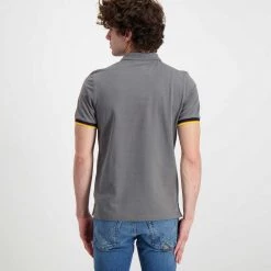 K-WAY POLO VINCENT CONTRASTO Grigio -Tendenza Italia k way k008j50 polo vincent contrasto casual uomo 045520501 x5r 4