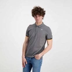 K-WAY POLO VINCENT CONTRASTO Grigio -Tendenza Italia k way k008j50 polo vincent contrasto casual uomo 045520501 x5r 5