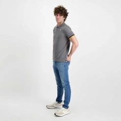K-WAY POLO VINCENT CONTRASTO Grigio -Tendenza Italia k way k008j50 polo vincent contrasto casual uomo 045520501 x5r 6