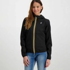 K-WAY GIACCA CON CAPPUCCIO LILY STRETCH DOT DONNA Nero -Tendenza Italia k way k111nqw giacca con cappuccio lily stretch dot donna giacconi donna 045342101 usy 3