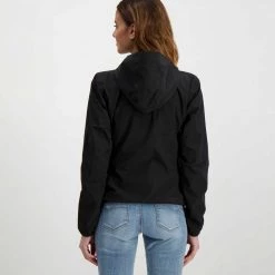 K-WAY GIACCA CON CAPPUCCIO LILY STRETCH DOT DONNA Nero -Tendenza Italia k way k111nqw giacca con cappuccio lily stretch dot donna giacconi donna 045342101 usy 4
